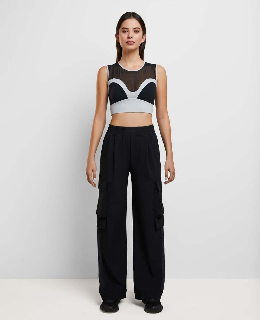 Ciacgynt Daring Flared Cargo Trousers Black